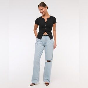 NWT CURVE LOVE ABERCROMBIE JEANS | Size 26 short | Light Destroy